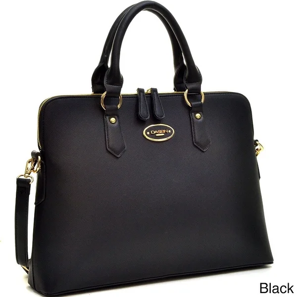Dasein Slim, Rolled Handle/ Removable Strap Briefcase Satchel Handbag