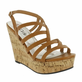 Red Circle Footwear 'Anais' Strappy Cork Wedge