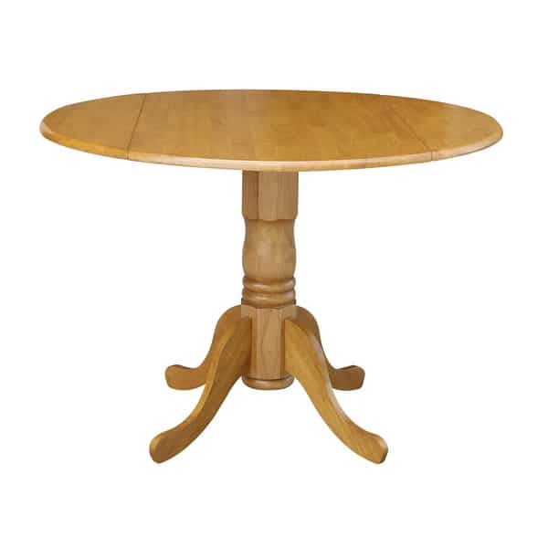Round Pedestal Base 42-inch Drop-leaf Table