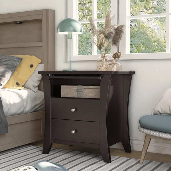 Furniture of America Mendolla Espresso 2-drawer Nightstand with Shelf