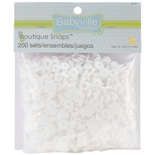 Babyville Boutique Snaps-White Size 16 200/Pkg