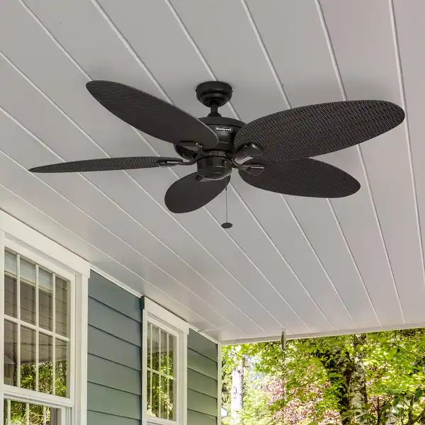Honeywell Duval Bronze Indoor/ Outdoor Ceiling Fan with Wicker Blades