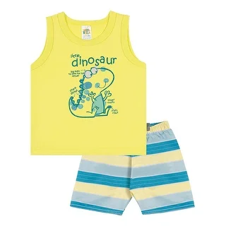 Baby Boy Outfit Infant Tank Top and Striped Shorts Set Pulla Bulla 3-12 Months