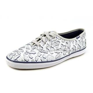 Keds Champion Leopard Women Round Toe Canvas Silver Sneakers