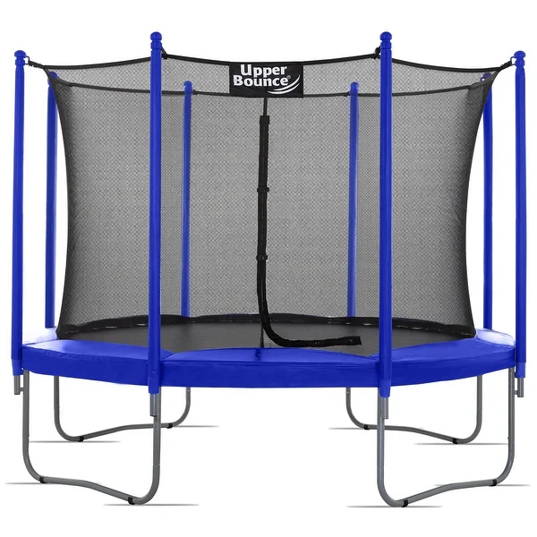 Machrus Upper Bounce 10 FT Round Outdoor Trampoline Set with Safety Net Enclosure System