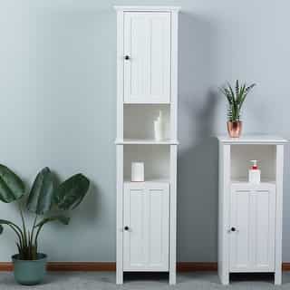 Link to Tall White Bathroom Tower Cabinet Similar Items in Floor Cabinets