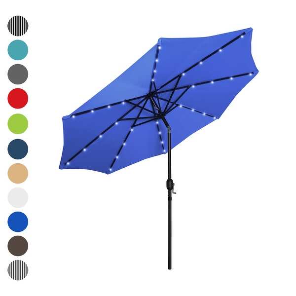 Lucent 9' Lighted Patio Umbrella with Solar Power LED Lights