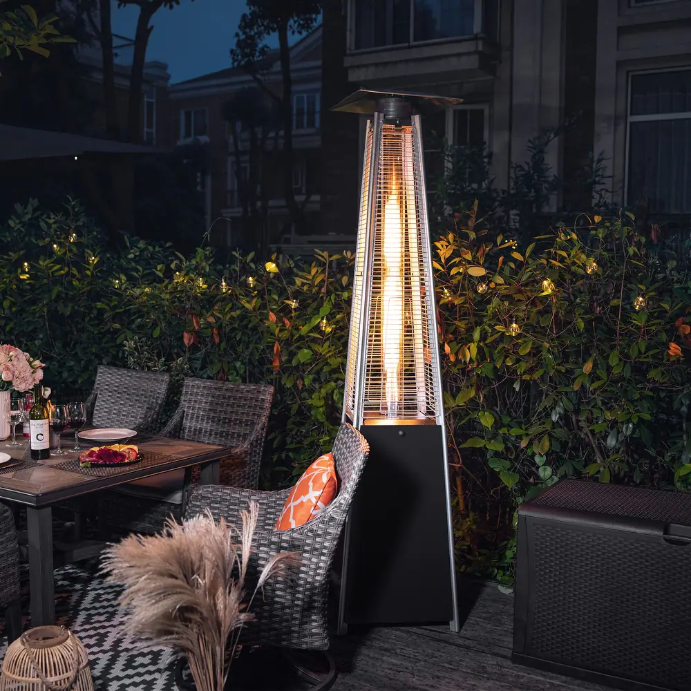 Outdoor 48,000 BTU Pyramid Heater with Wheels - 22.64*20.67*88.19 inches