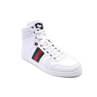 Gucci Mens White Guccissima Leather HighTop Sneakers Size U.S. 7.5