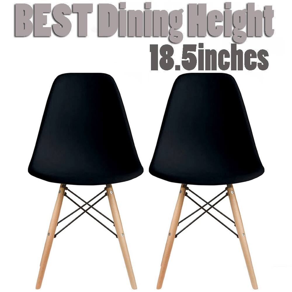 Plastic Eiffel Dining Chairs with Wood Dowel Legs (Set of 2) - Thumbnail 21