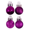 18ct Eggplant Purple 4-Finish Shatterproof Christmas Ball Ornaments 1.25