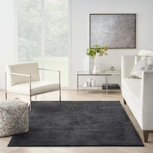 Star Contemporary Textured Shimmer Solid Geometric Glam Area Rug