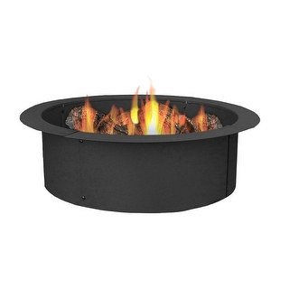 Sunnydaze Fire Pit Rim, Make Your Own in-Ground Fire Pit, 27 Inch Diameter - Black
