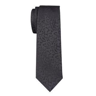 Yves Saint Laurent Mens Tonal Patterned Classic Silk Tie Black Size 7