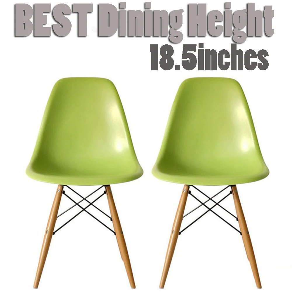 Plastic Eiffel Dining Chairs with Wood Dowel Legs (Set of 2) - Thumbnail 24