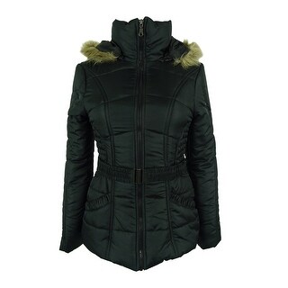 Rampage Women's Faux-Fur-Trim Belted Puffer Coat (3 options available)