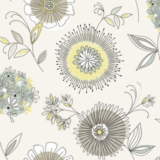 Brewster 2535-20682 Maisie Green Floral Burst Wallpaper