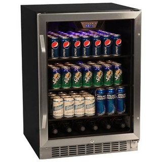 EdgeStar CBR1501SG 24 Inch Wide 148 Can Built-In Beverage Cooler with Tinted Doo