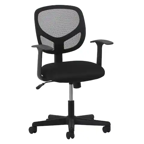 Essentials by OFM Swivel Black Mesh Task Chair with Arms