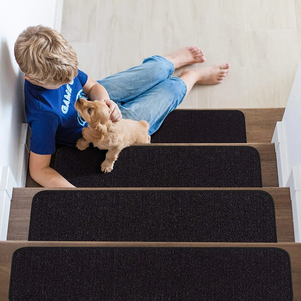 Beverly Rug Indoor Non Slip Carpet Stair Treads 8.5"x 26" Solid Colors