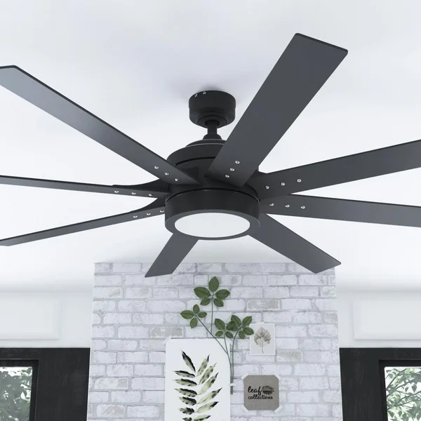 62" Honeywell Xerxes Indoor Contemporary Ceiling Fan with Remote, Matte Black