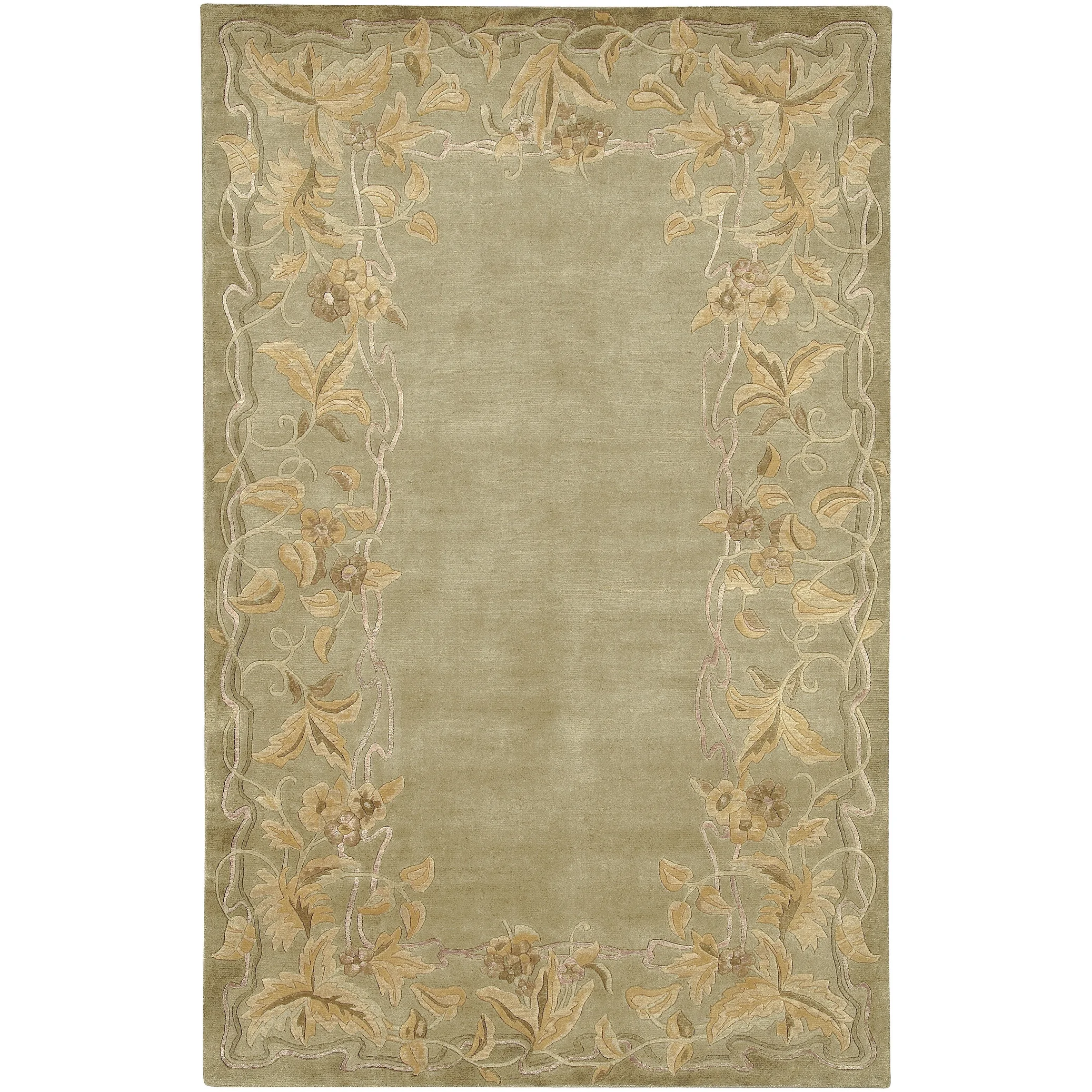 Hand-knotted Tan Neoteric Semi-Worsted New Zealand Wool Area Rug - 2' x 3'