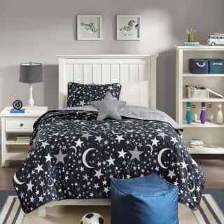 Link to Mi Zone Kids Shooting Star Charcoal Printed Reversible Coverlet Set Similar Items in Baby Blankets