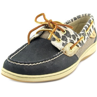 Sperry Top Sider Bluefish Women Moc Toe Leather Black Boat Shoe