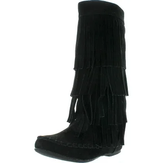 I Love Kids Ava-18K Children's 3-Layers Fringe Moccasin Style Mid-Calf Boots
