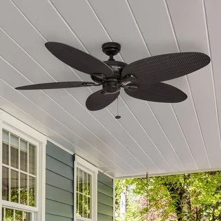 52" Honeywell Duval Bronze Indoor/Outdoor Ceiling Fan with No Light, Pull Chain