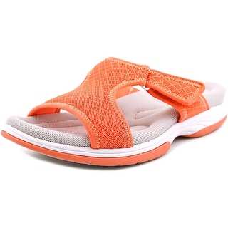 Easy Street Garbo Women Open Toe Canvas Orange Slides Sandal