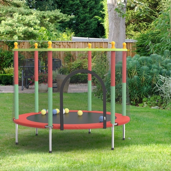 Outdoor Play Games Round Backyard Trampoline with Safety Enclosure