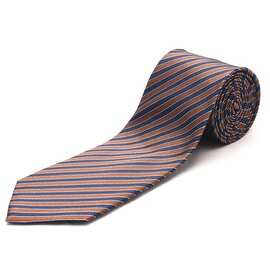 Luciano Barbera Men's Slim Silk Neck Tie Brown Blue