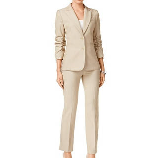 Tahari By ASL NEW Beige Women's Size 4 Ruched Sleeve Pant Suit Set