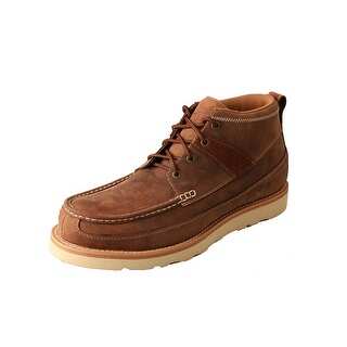 Twisted X Casual Shoes Mens Full Lace Up Red Buckle Moc Brown MCAS001