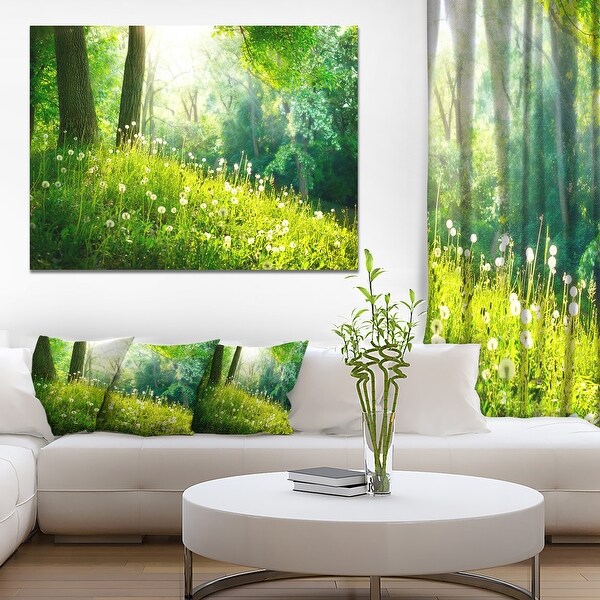 Designart 'Beautiful Green Grass and Trees' Large Landscape Art Canvas Print
