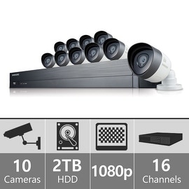 SDH-C75100 - Samsung 16 Channel 1080p HD 2TB Security System with 10 Cameras