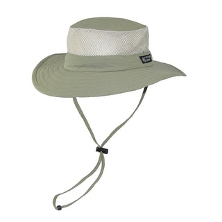 Dorfman Pacific Wide Brim Sun Supplex Hat with Mesh Sides - Khaki