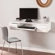 preview thumbnail 7 of 5, Shaw White Floating Wall Mount Desk