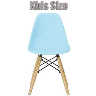 2xhome - Kids Size - Eames Style Side Chair - Natural Wooden Legs - High Quality Childrens Chair - Kids Armless Chair