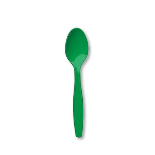 Touch Of Color Premium Cutlery Plastic Spoons Pack Of 24 Emerald Green