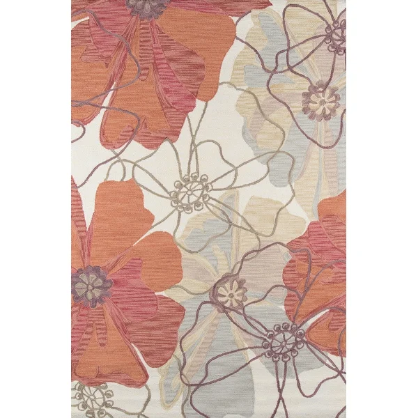Momeni Summit Sand Abstract Floral Hand-hooked Area Rug