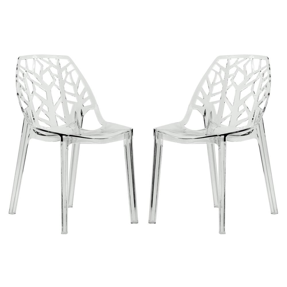 LeisureMod Cornelia Modern Plastic Dining Side Chair (Set of 2)