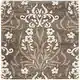 preview thumbnail 25 of 38, SAFAVIEH Florida Shag Kylie Damask 1.2-inch Thick Rug 4' x 4' Square - Smoke/Beige