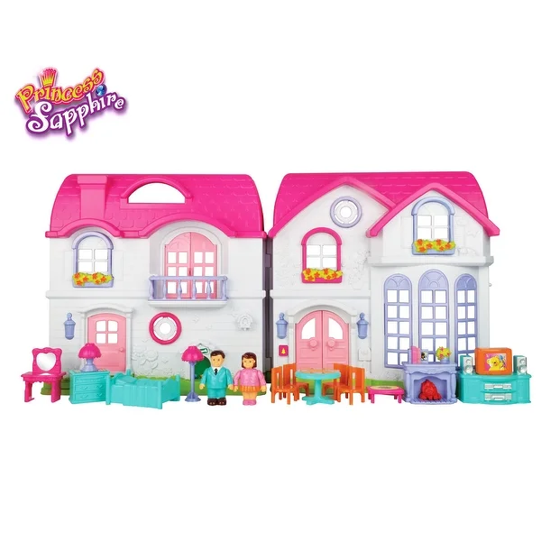 Princess Saphire 16 Piece Deluxe Doll House w/ House Accessories