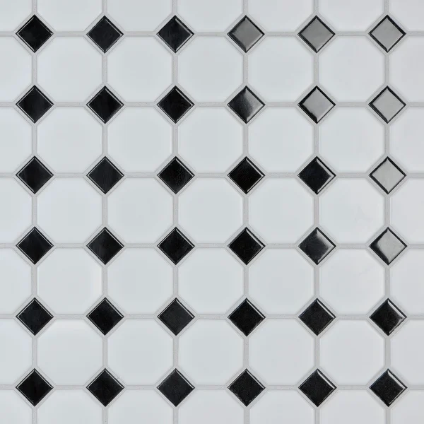 SomerTile Metro Octagon Matte White with Black Dot 11.5" x 11.5" Porcelain Mosaic