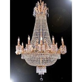 Swarovski Crystal Trimmed Chandelier Lighting Empire Gold