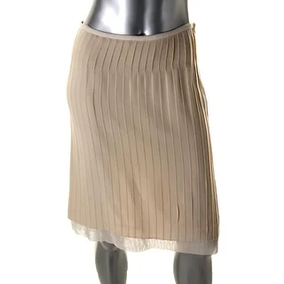 Catherine Malandrino Womens Twill Mesh Trim A-Line Skirt - 4