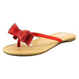 INC International Concepts Malissa Women Open Toe Canvas Red Thong Sandal