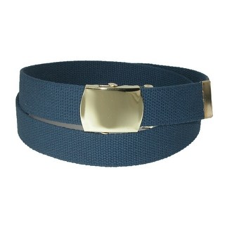 CTM® Big & Tall Cotton Adjustable Belt with Brass Buckle - One Size